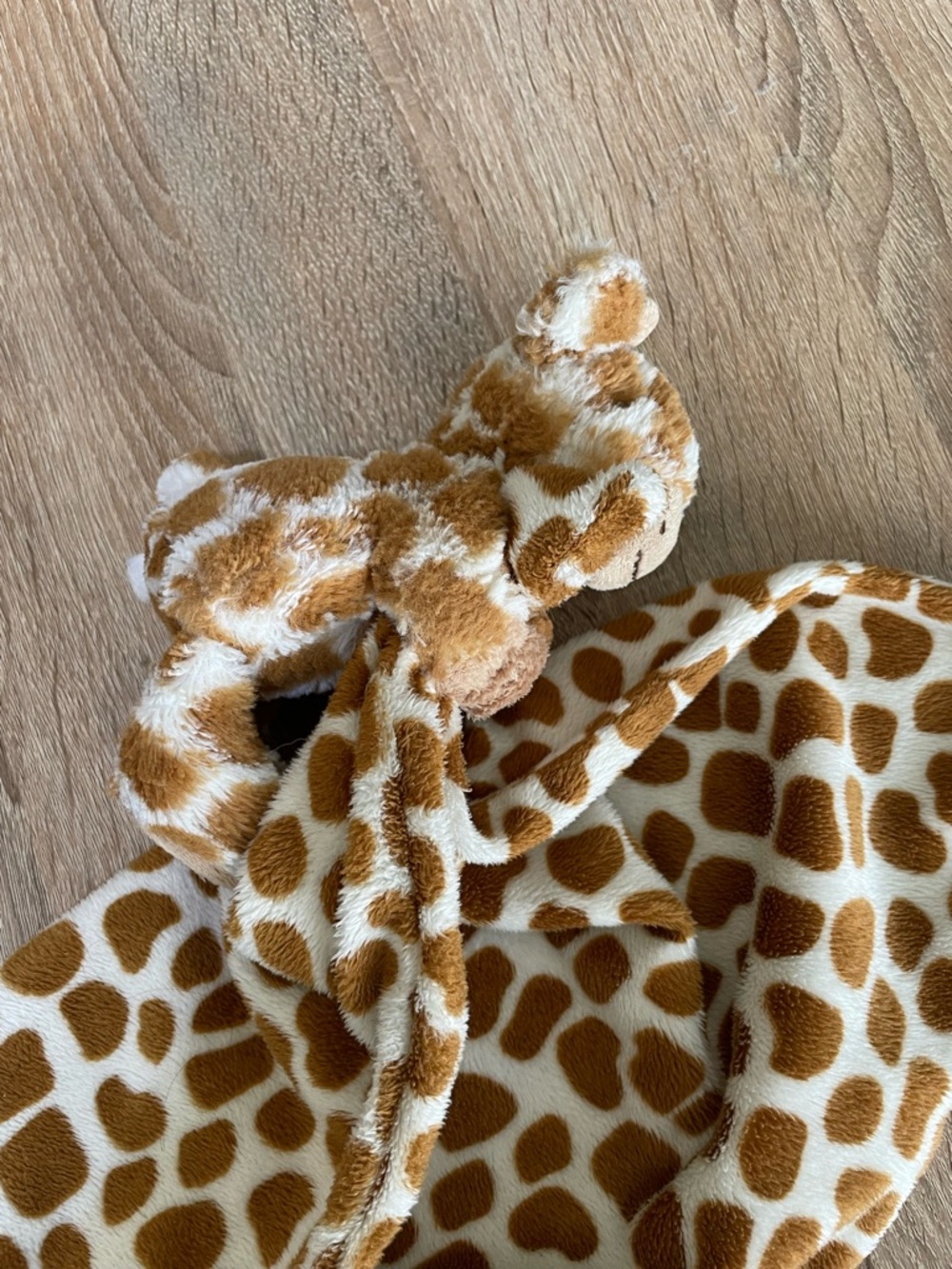 Jellycat Giraffe Baby Security Blanket Soother Soft Brown Tan Lovey Square 12” - Picture 5 of 9